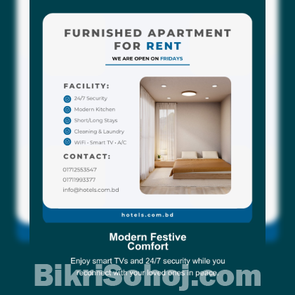 1BHK Furnished Serviced Apartment for Rent in Bashundhara